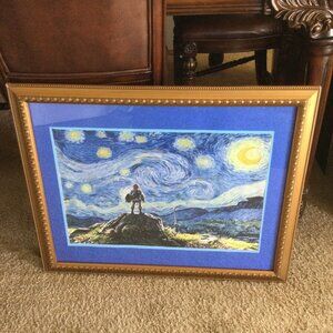 the van gogh for fun legend of zelda in a beautiful gold frame
